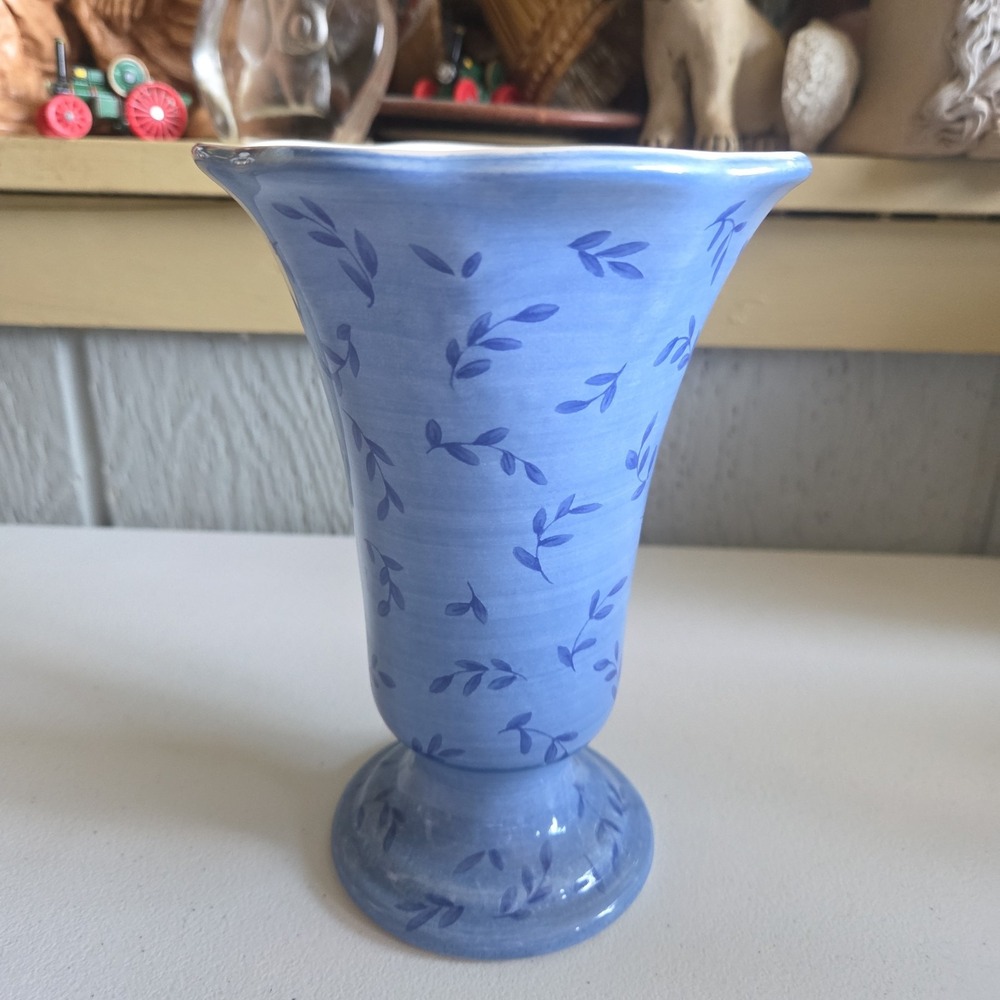Vintage Pfaltzgraff Summer Breeze Tall Ice Cream Dish Vase Fluted Rim Floral